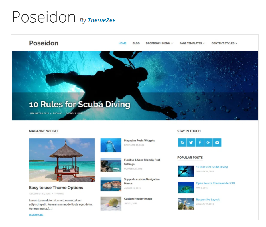 Poseidon magazine blog theme