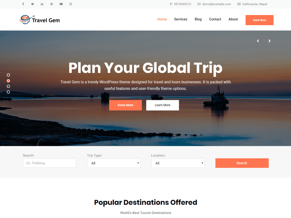 theme for travel planner