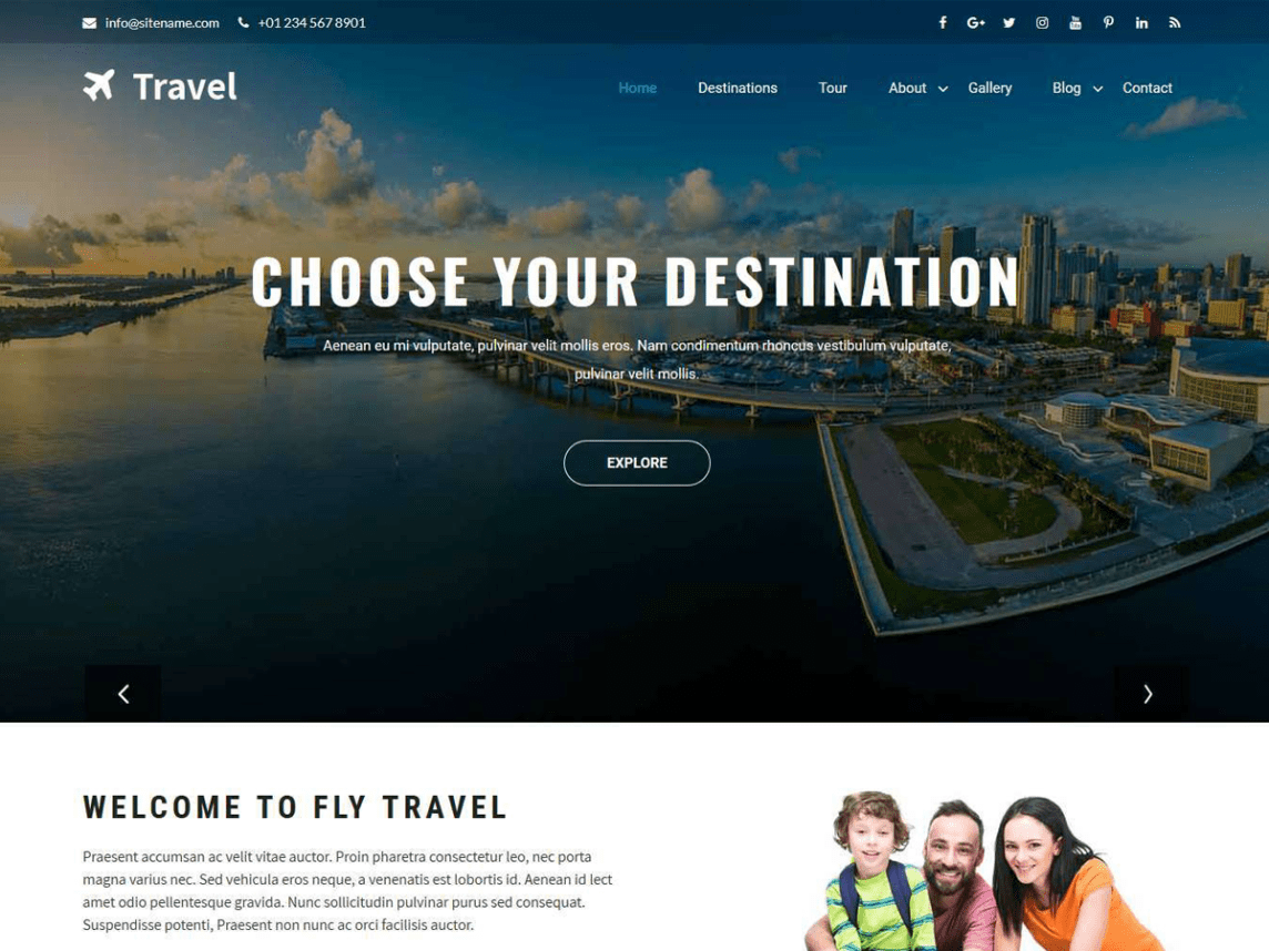 WordPress theme for travel and flight