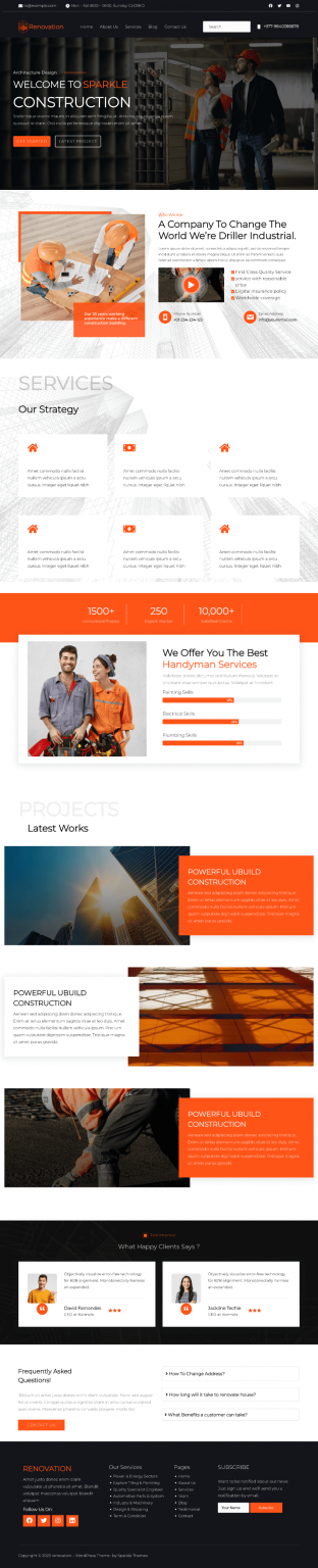 Free Construction WordPress Theme - Construction Light